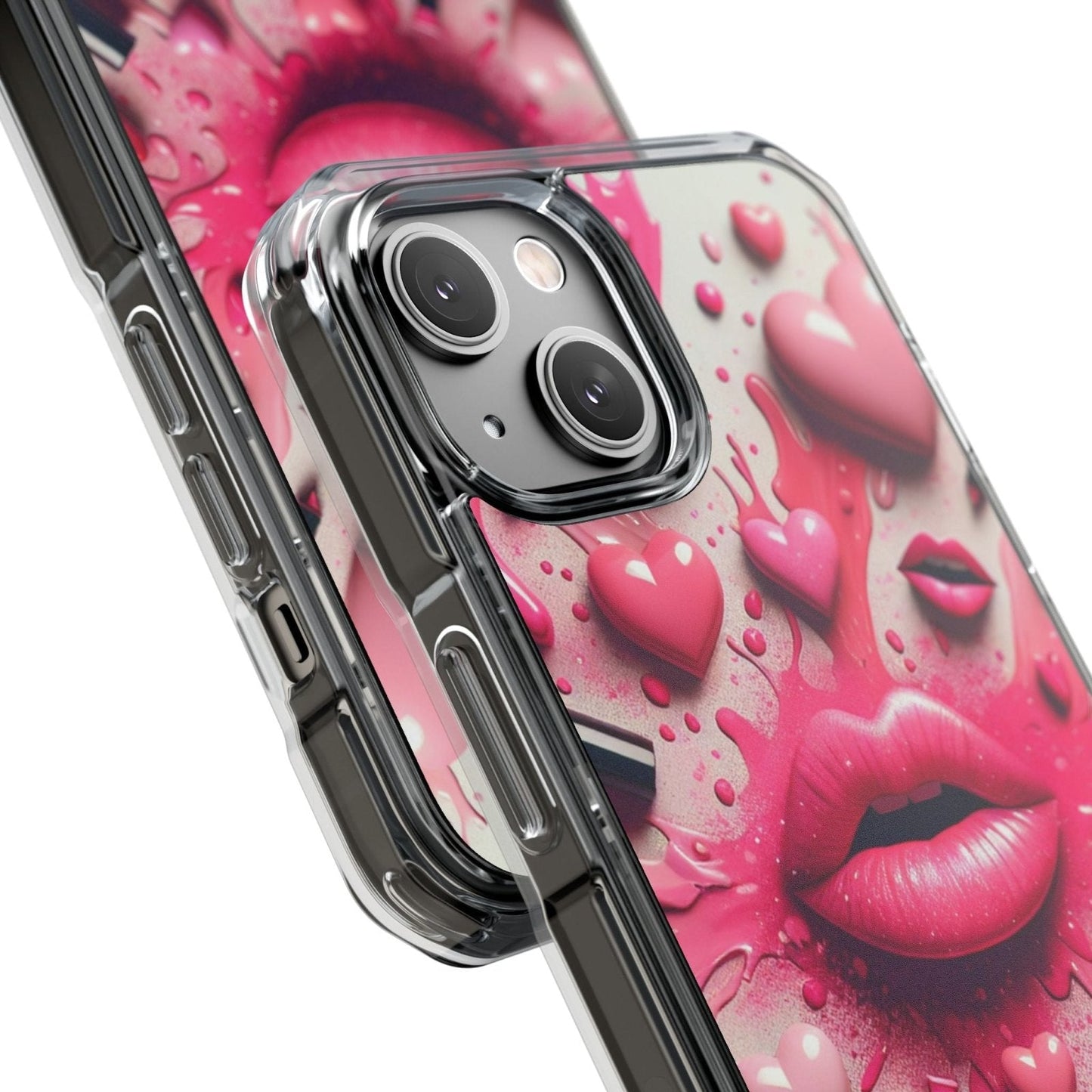 3D Lip and 3D Heart Phone Case, Magsafe Compatible Phone Cases for Apple iPhone 14, iPhone 15 and iPhone 16, Lips Magnetic Phone Cases | US - Ohhh So Swag