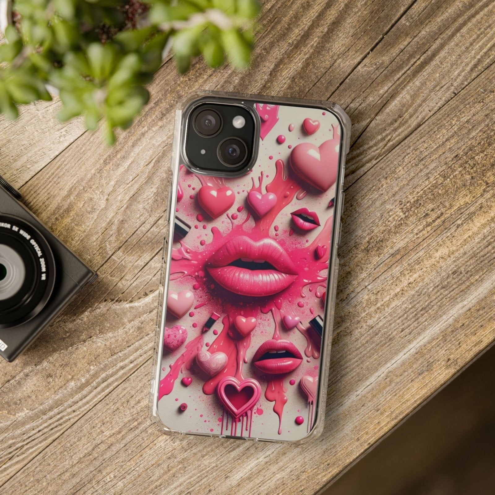 3D Lip and 3D Heart Phone Case, Magsafe Compatible Phone Cases for Apple iPhone 14, iPhone 15 and iPhone 16, Lips Magnetic Phone Cases | US - Ohhh So Swag