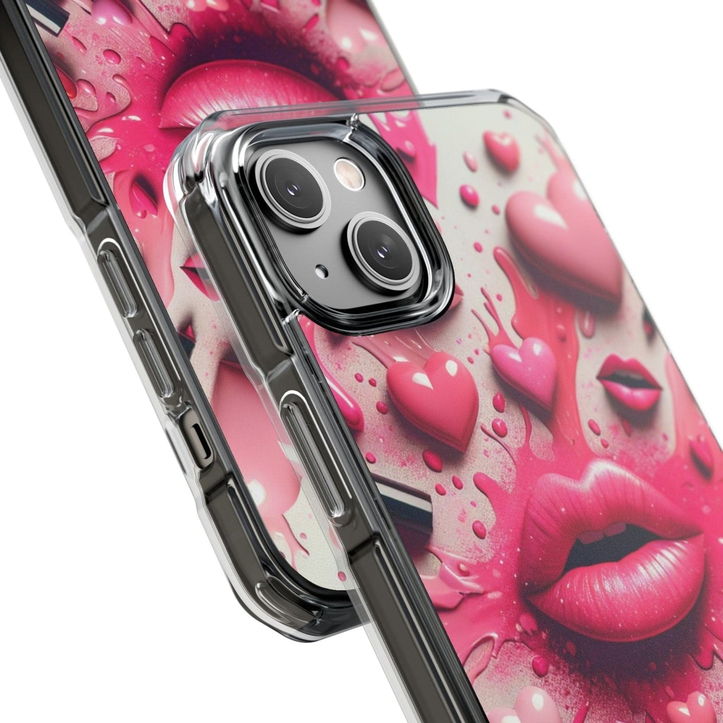 3D Lip and 3D Heart Phone Case, Magsafe Compatible Phone Cases for Apple iPhone 14, iPhone 15 and iPhone 16, Lips Magnetic Phone Cases | US - Ohhh So Swag