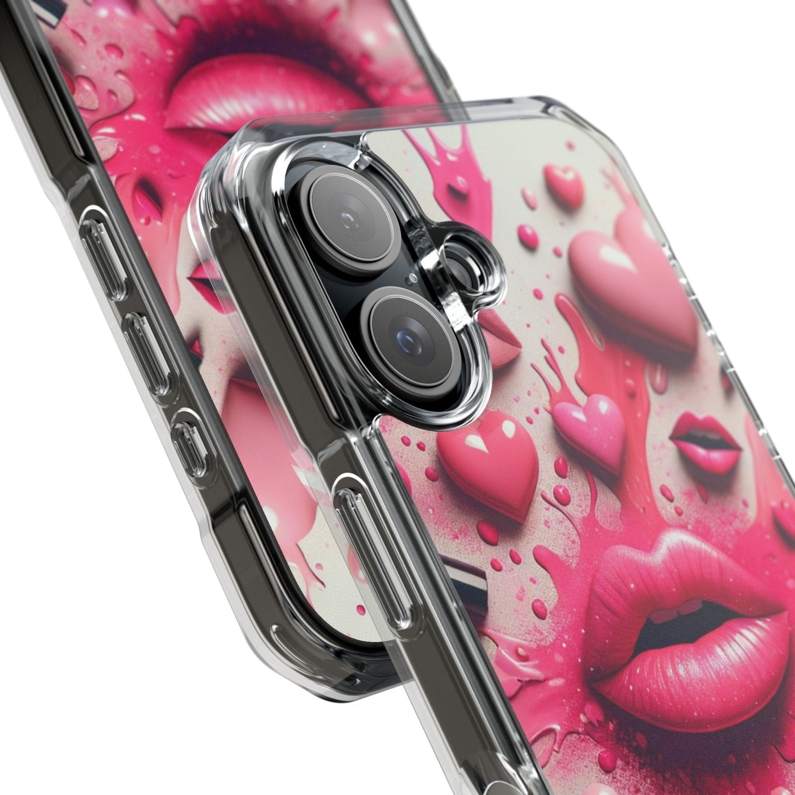 3D Lip and 3D Heart Phone Case, Magsafe Compatible Phone Cases for Apple iPhone 14, iPhone 15 and iPhone 16, Lips Magnetic Phone Cases | US - Ohhh So Swag