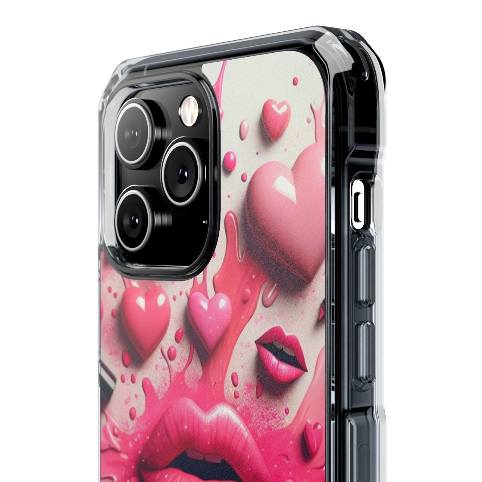 3D Lip and 3D Heart Phone Case, Magsafe Compatible Phone Cases for Apple iPhone 14, iPhone 15 and iPhone 16, Lips Magnetic Phone Cases | US - Ohhh So Swag