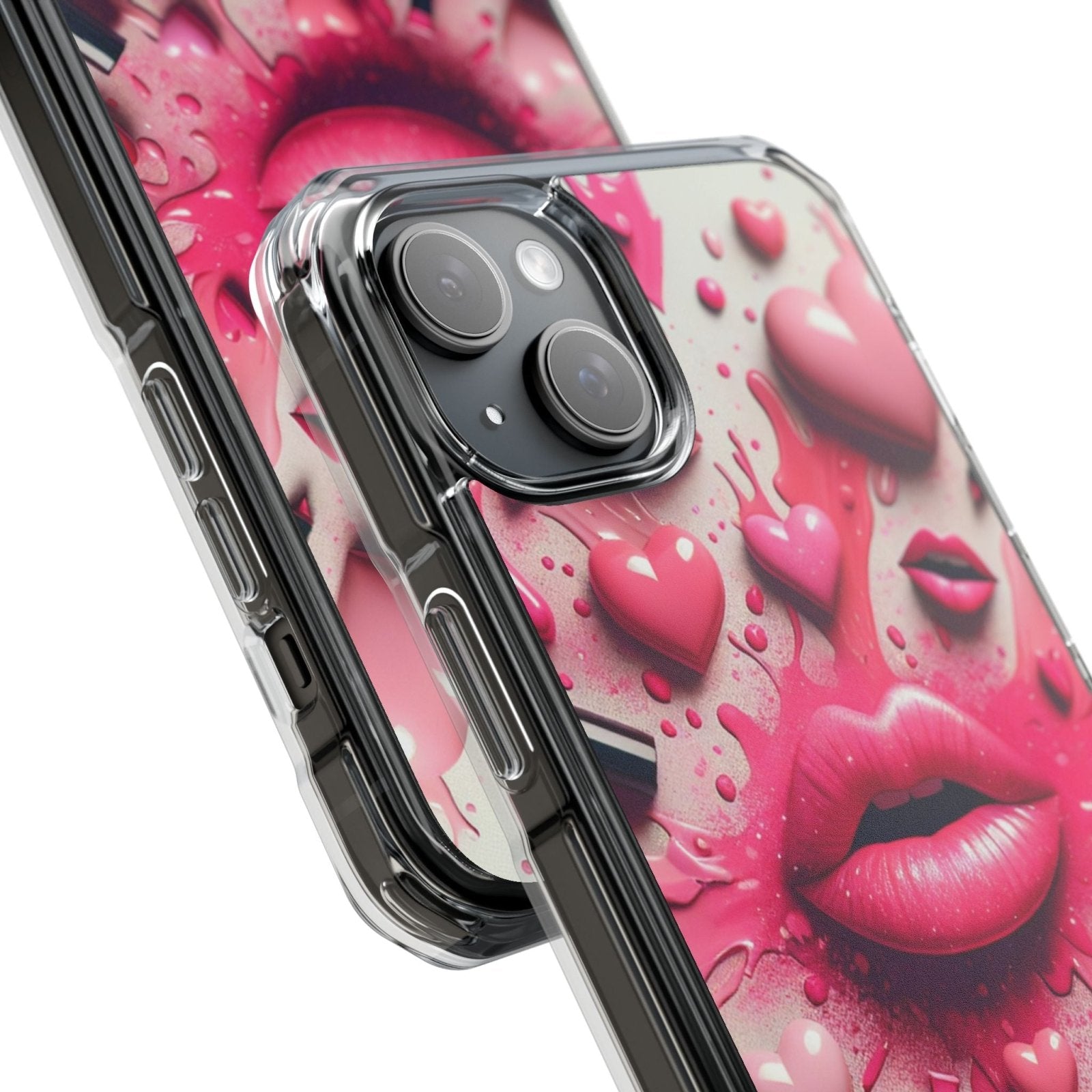 3D Lip and 3D Heart Phone Case, Magsafe Compatible Phone Cases for Apple iPhone 14, iPhone 15 and iPhone 16, Lips Magnetic Phone Cases | US - Ohhh So Swag