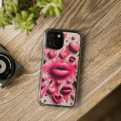 3D Lip and 3D Heart Phone Case, Magsafe Compatible Phone Cases for Apple iPhone 14, iPhone 15 and iPhone 16, Lips Magnetic Phone Cases | US - Ohhh So Swag