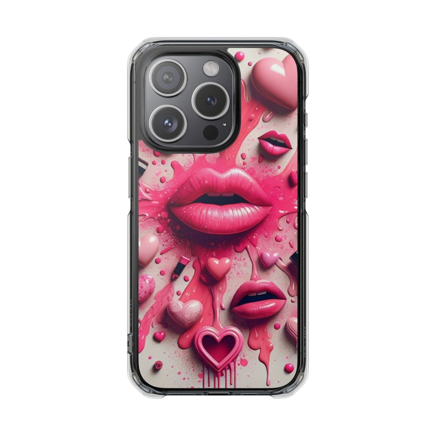 3D Lip and 3D Heart Phone Case, Magsafe Compatible Phone Cases for Apple iPhone 14, iPhone 15 and iPhone 16, Lips Magnetic Phone Cases | US - Ohhh So Swag