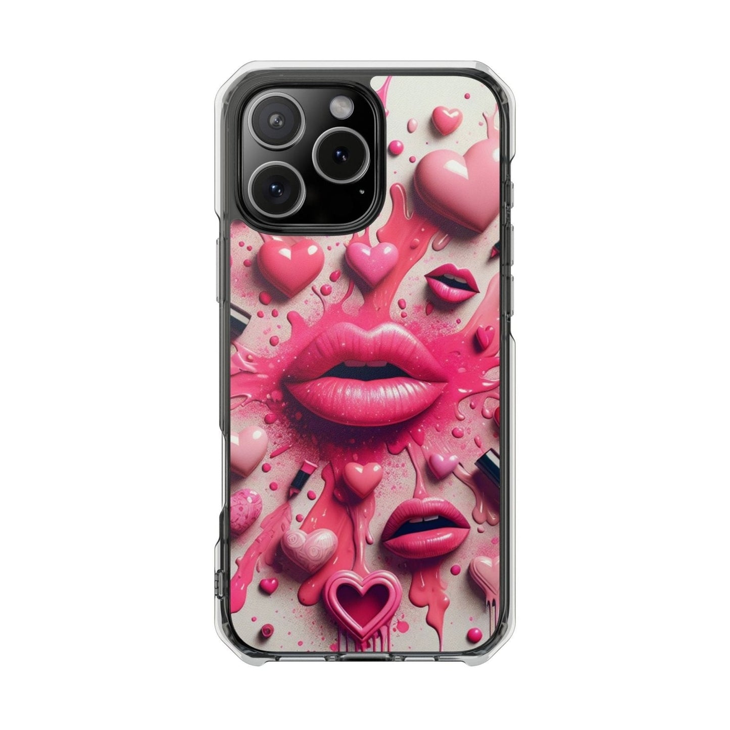 3D Lip and 3D Heart Phone Case, Magsafe Compatible Phone Cases for Apple iPhone 14, iPhone 15 and iPhone 16, Lips Magnetic Phone Cases | US - Ohhh So Swag