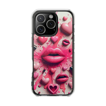 3D Lip and 3D Heart Phone Case, Magsafe Compatible Phone Cases for Apple iPhone 14, iPhone 15 and iPhone 16, Lips Magnetic Phone Cases | US - Ohhh So Swag