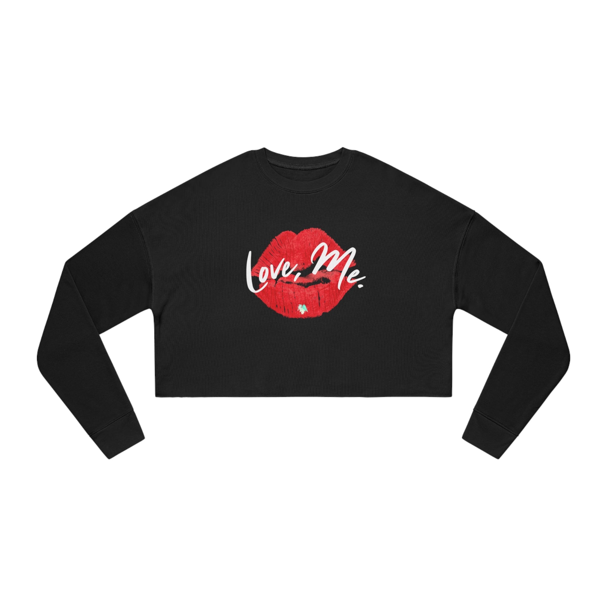 Black Crop Top Sweater with Red Lips | Ohhh So Swag