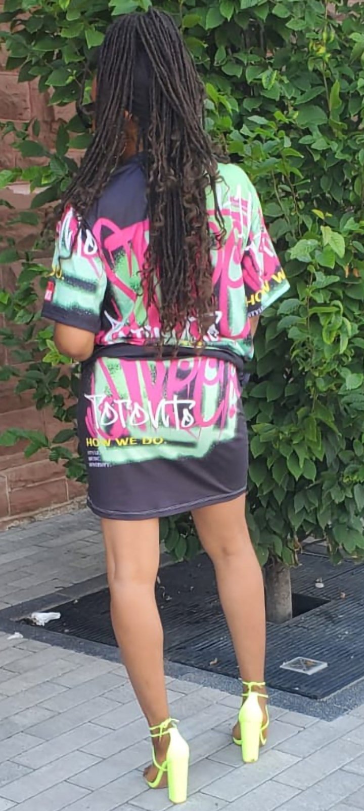 90s Neon and Black Graffiti Pencil Skirt - Toronto. How We Do. Style. Music. Diversity. - Ohhh So Swag