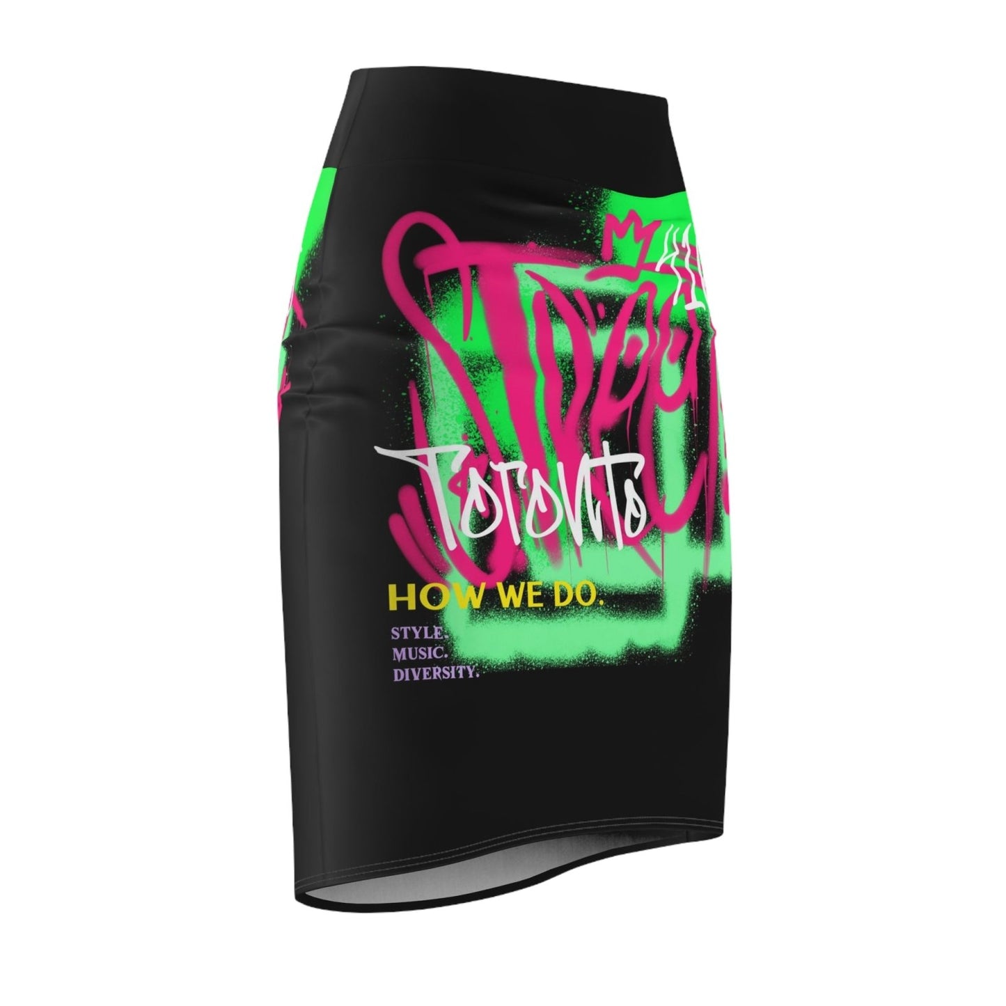 90s Neon and Black Pencil Skirt - Toronto. How We Do. Style. Music. Diversity. - Ohhh So Swag