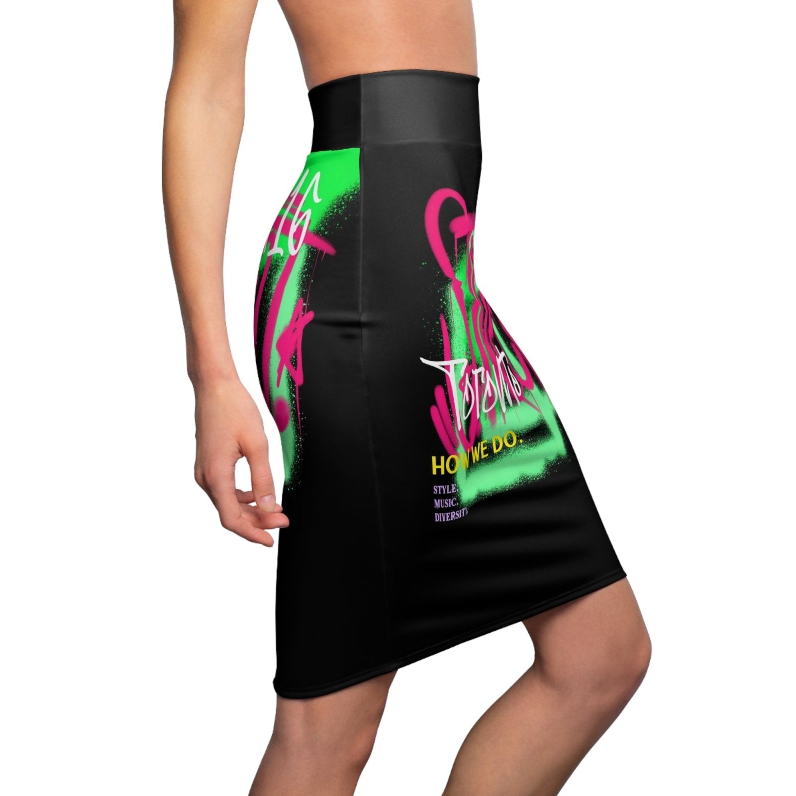 90s Neon and Black Pencil Skirt - Toronto. How We Do. Style. Music. Diversity. - Ohhh So Swag