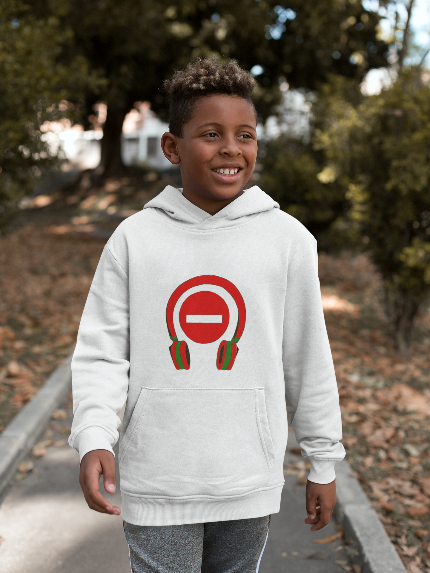 Youth Graphic Hoodie, White, Boy – Do Not Disturb, I'm Vibing. | CA - Ohhh So Swag