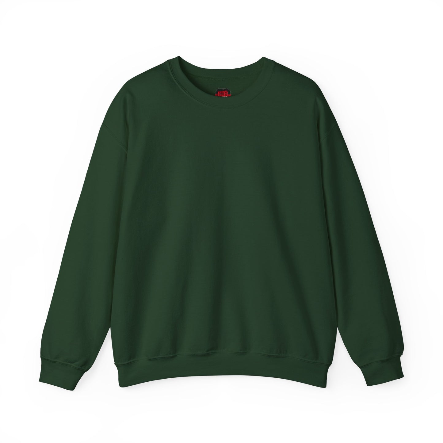 Front view of forest green Color Me Basic crewneck sweatshirt | Ohhh So Swag