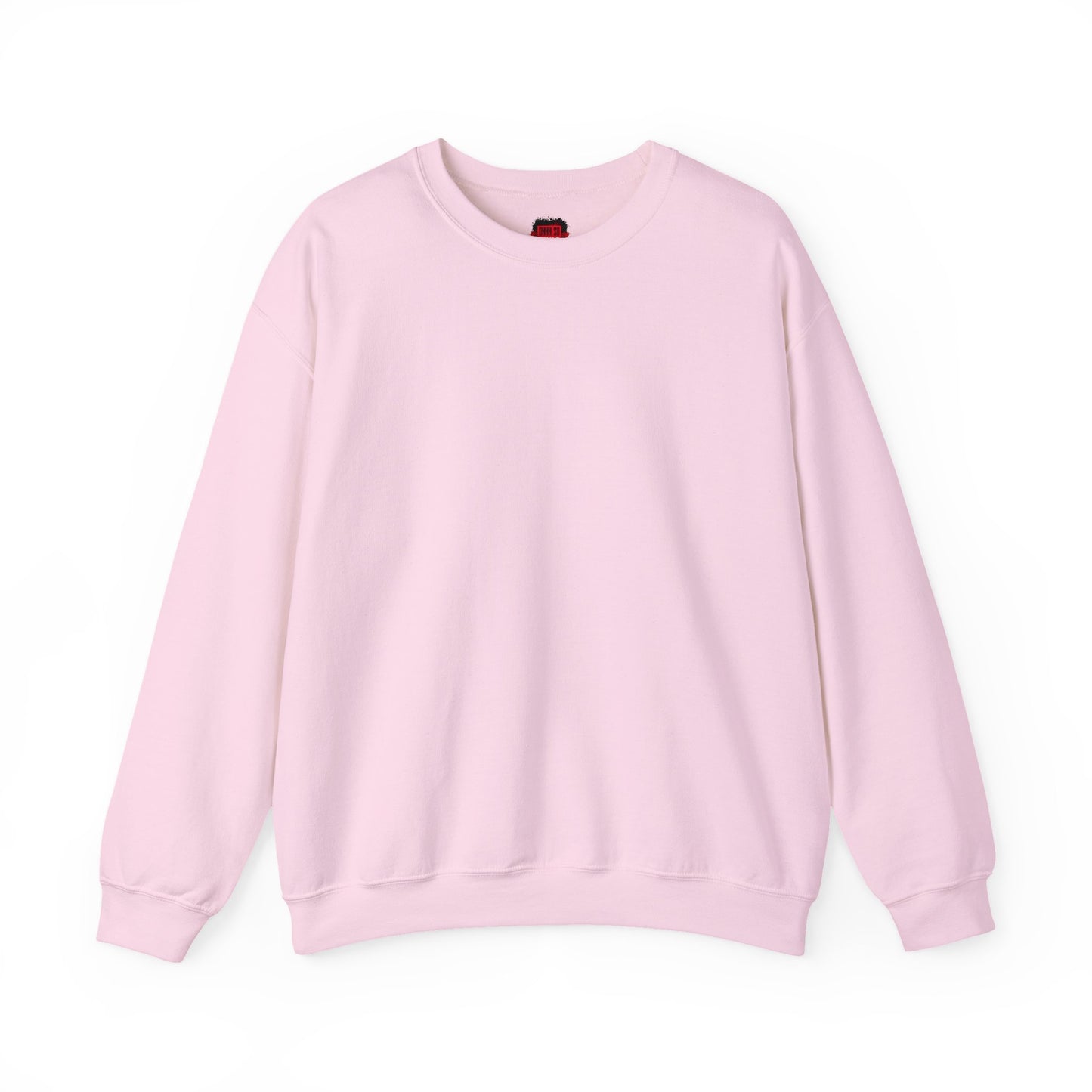 Front view of light pink Color Me Basic crewneck sweatshirt | Ohhh So Swag