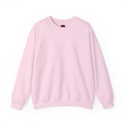 Front view of light pink Color Me Basic crewneck sweatshirt | Ohhh So Swag