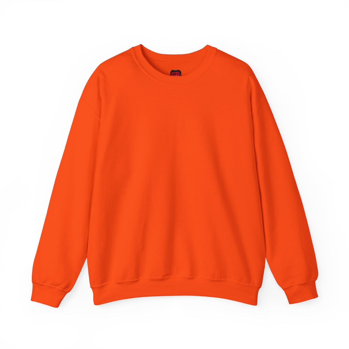 Front view of orange Color Me Basic crewneck sweatshirt | Ohhh So Swag