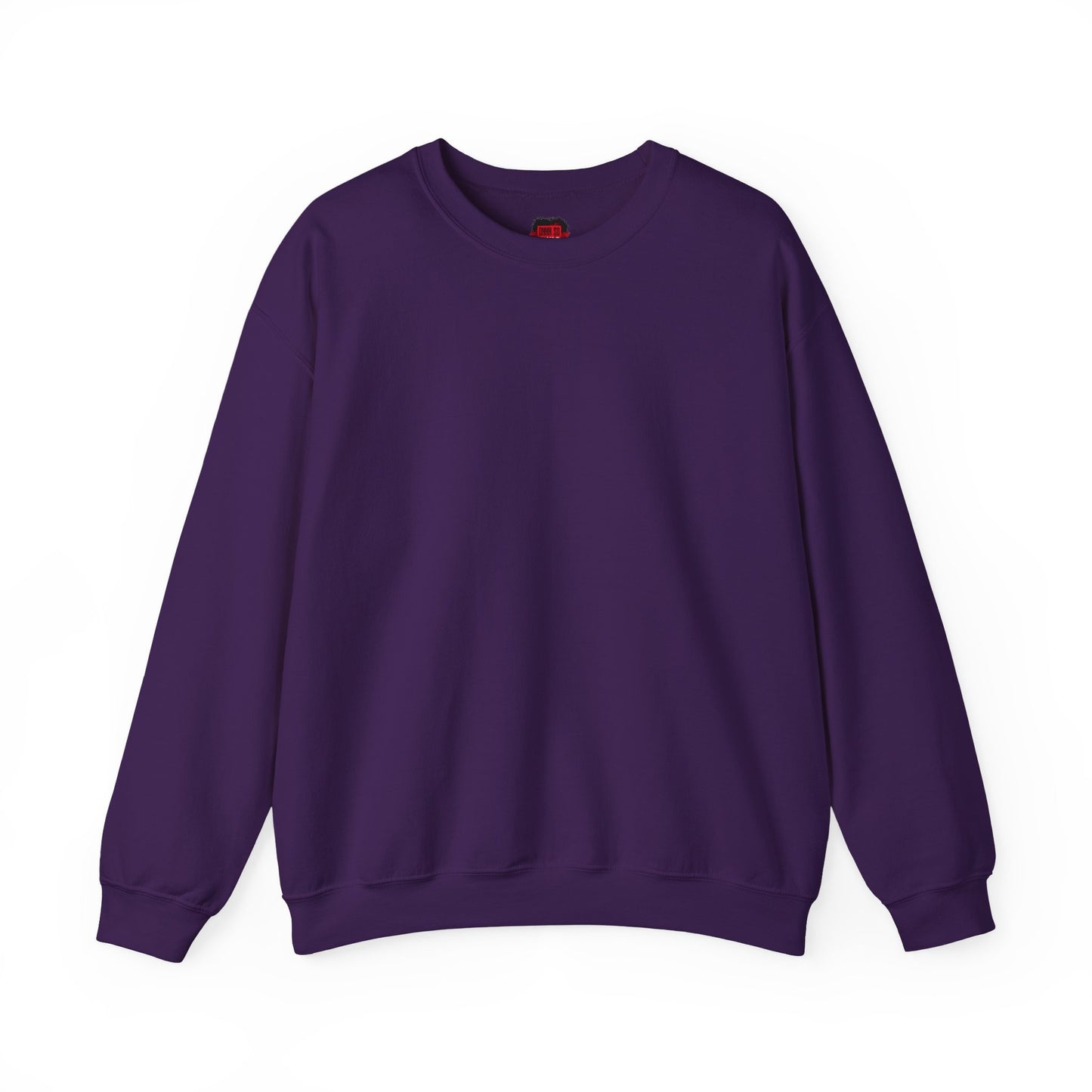 Front view of purple Color Me Basic crewneck sweatshirt | Ohhh So Swag