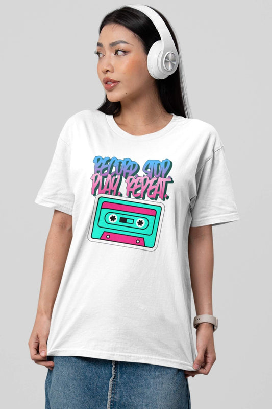 Retro Cassette Tape T-Shirt, Unisex 80s and 90s Nostalgic Graphic Tee, Music Lover Gift, Casual Vintage Style Shirt for Men Women | CA