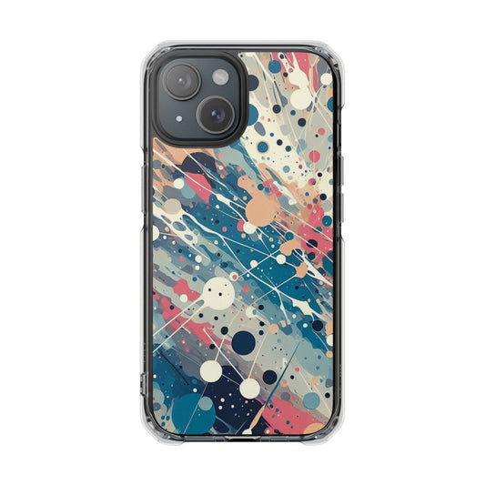 Abstract Multi Color Paint Splatter Magnet Phone Cover and Cell Phone Protection for Apple iPhone 14, iPhone 15 and iPhone 16 | US - Ohhh So Swag