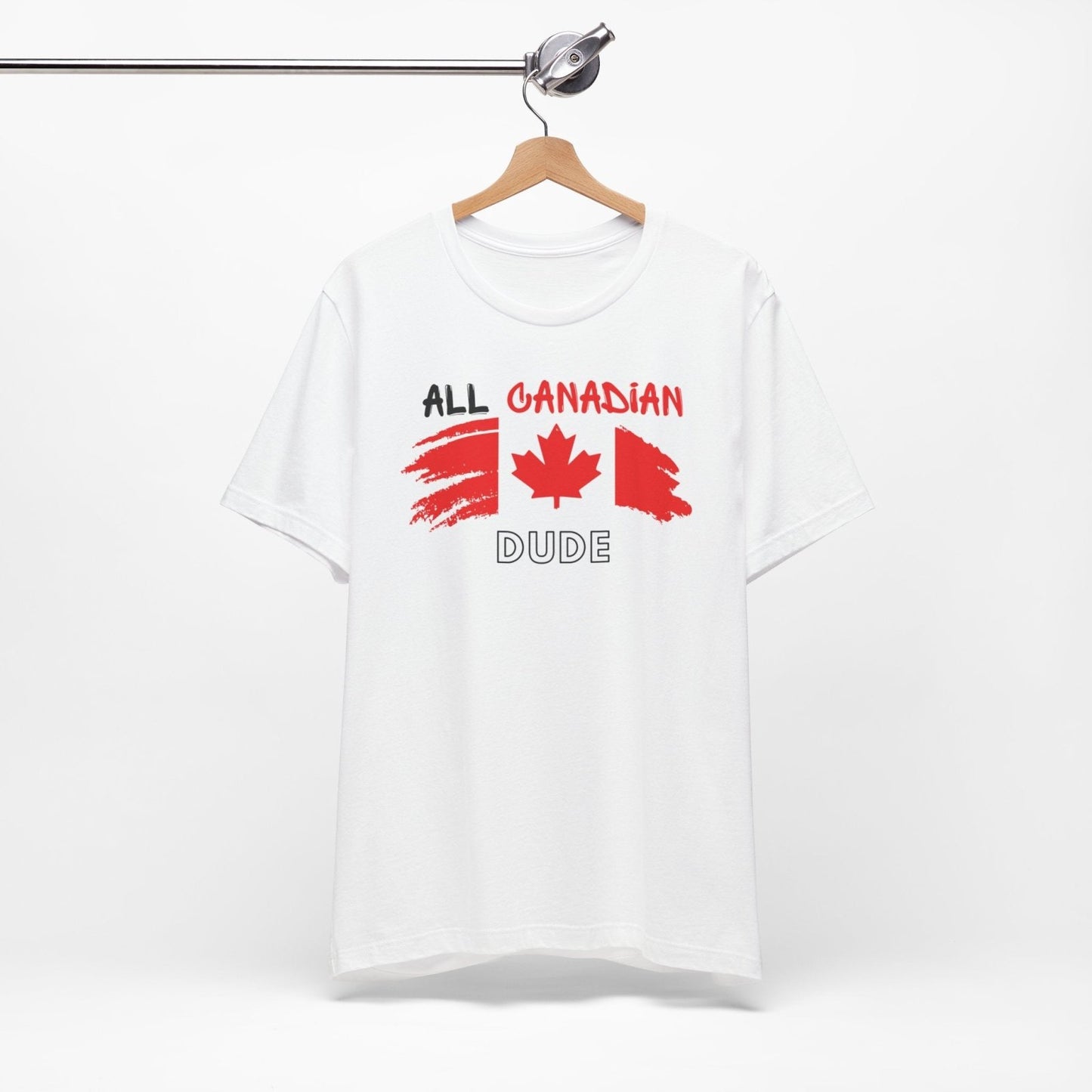 All Canadian Dude Graphic Tee, Men's Canada Day T-shirt, Short Sleeve Soft Style Canada Flag Shirt for Men | CA - Ohhh So Swag