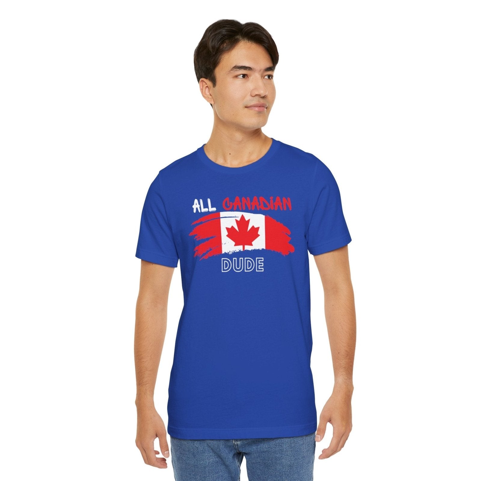 All Canadian Dude Graphic Tee, Men's Canada Day T-shirt, Short Sleeve Soft Style Canada Flag Shirt for Men | CA - Ohhh So Swag