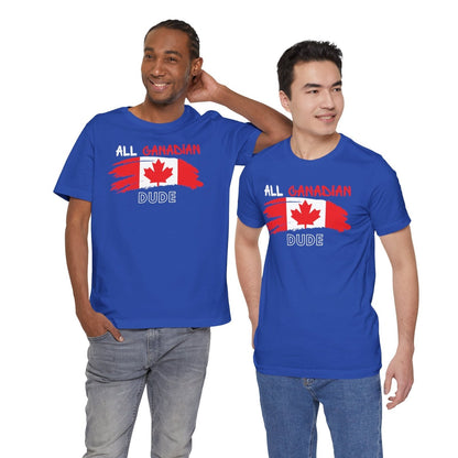 All Canadian Dude Graphic Tee, Men's Canada Day T-shirt, Short Sleeve Soft Style Canada Flag Shirt for Men | CA - Ohhh So Swag