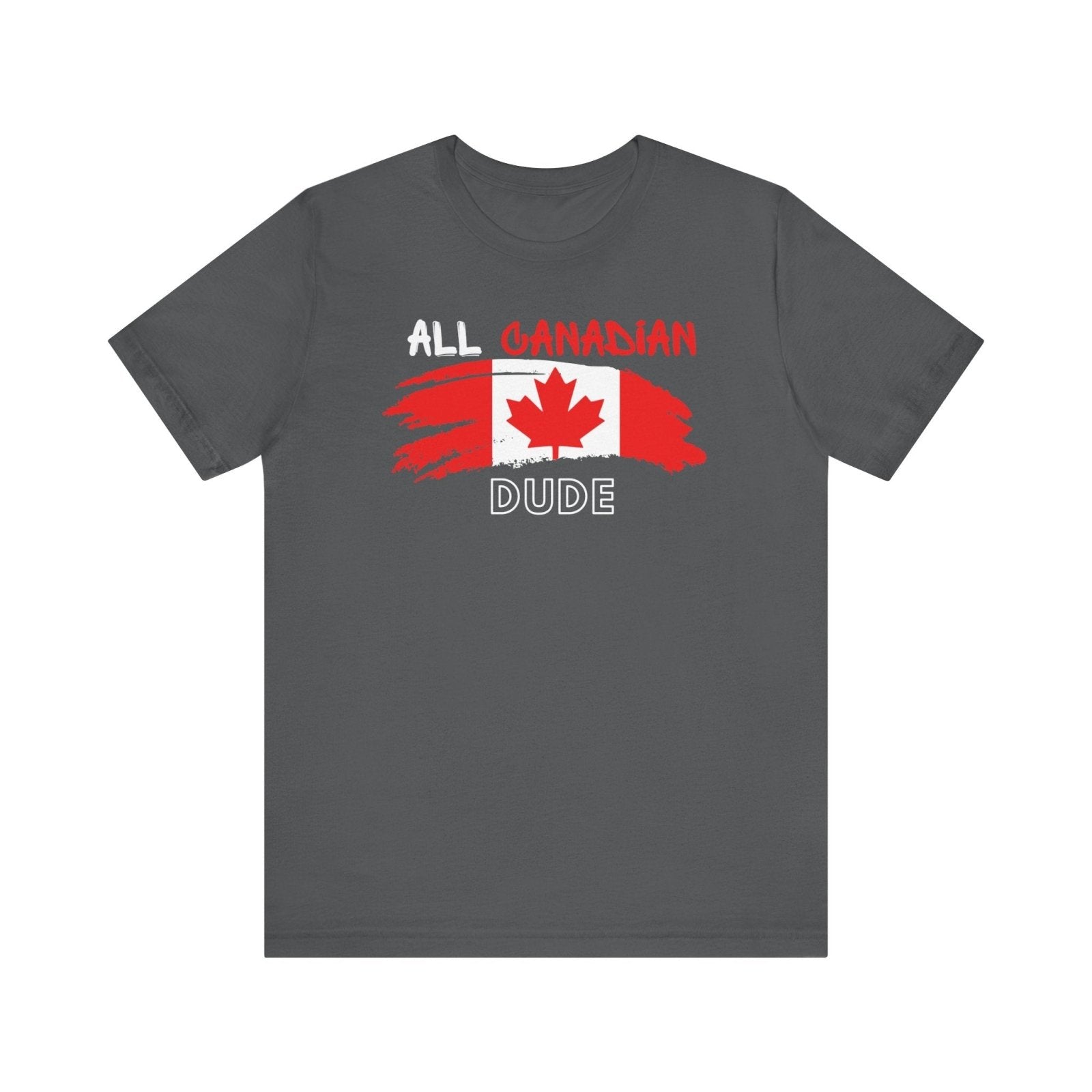 All Canadian Dude Graphic Tee, Men's Canada Day T-shirt, Short Sleeve Soft Style Canada Flag Shirt for Men | CA - Ohhh So Swag