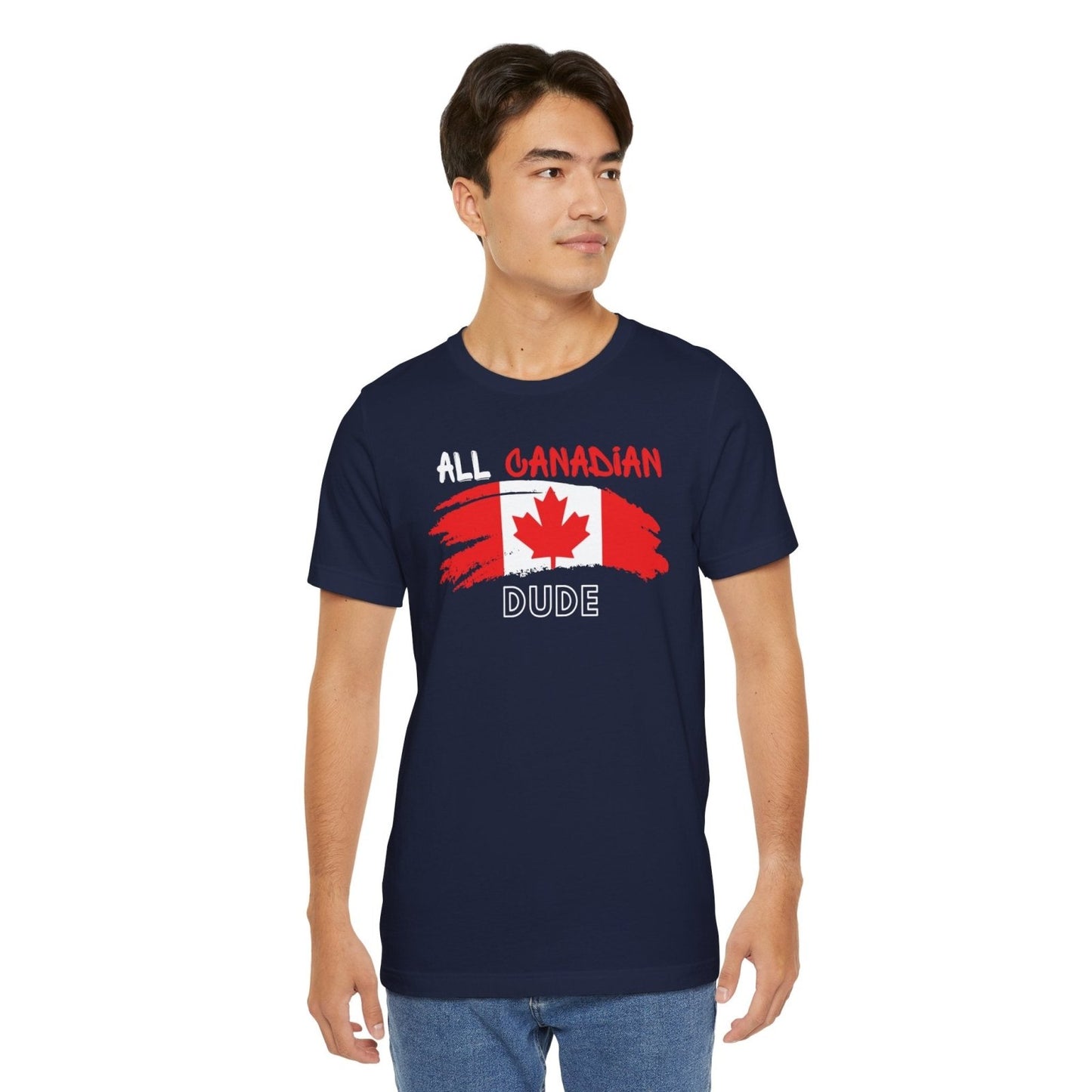 All Canadian Dude Graphic Tee, Men's Canada Day T-shirt, Short Sleeve Soft Style Canada Flag Shirt for Men | CA - Ohhh So Swag