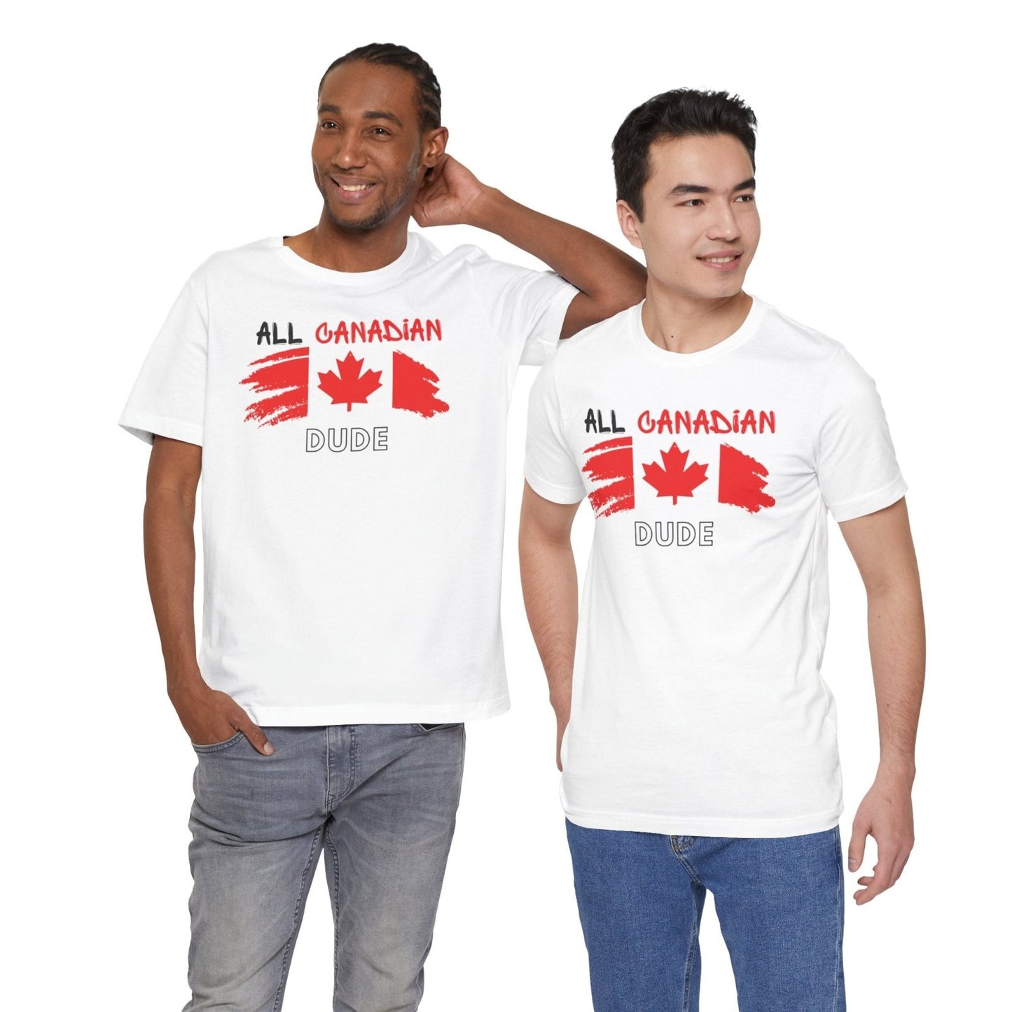 All Canadian Dude Graphic Tee, Men's Canada Day T-shirt, Short Sleeve Soft Style Canada Flag Shirt for Men | CA - Ohhh So Swag