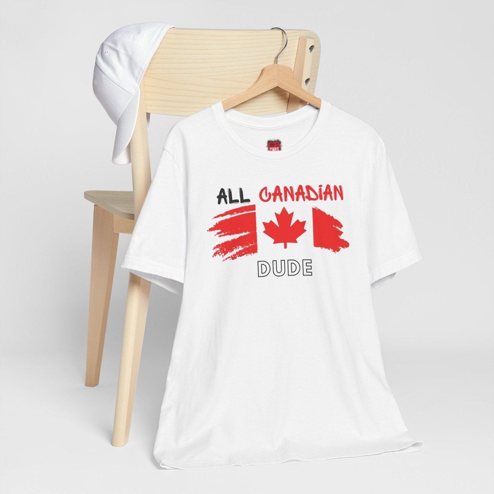 All Canadian Dude Graphic Tee, Men's Canada Day T-shirt, Short Sleeve Soft Style Canada Flag Shirt for Men | CA - Ohhh So Swag