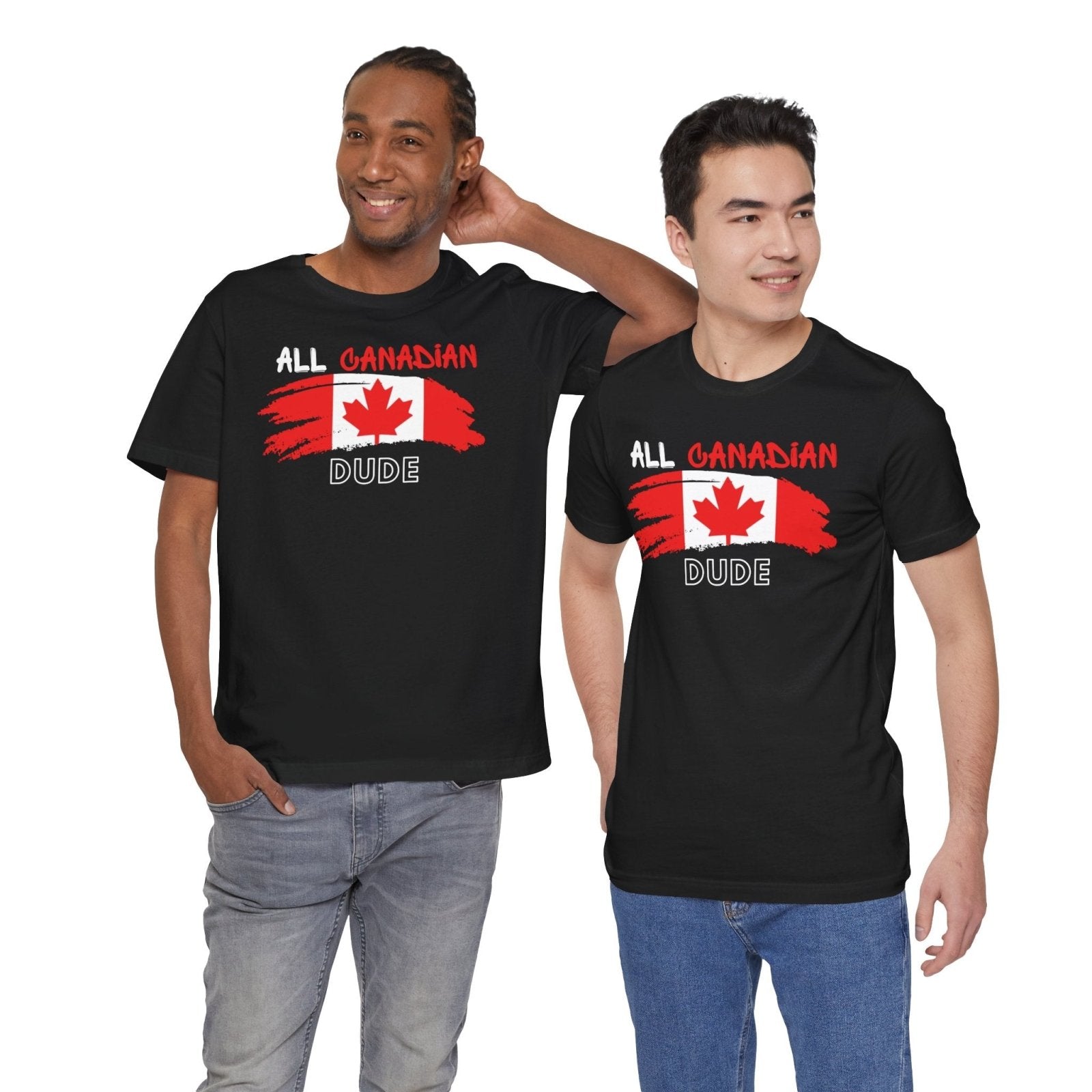 All Canadian Dude Graphic Tee, Men's Canada Day T-shirt, Short Sleeve Soft Style Canada Flag Shirt for Men | CA - Ohhh So Swag