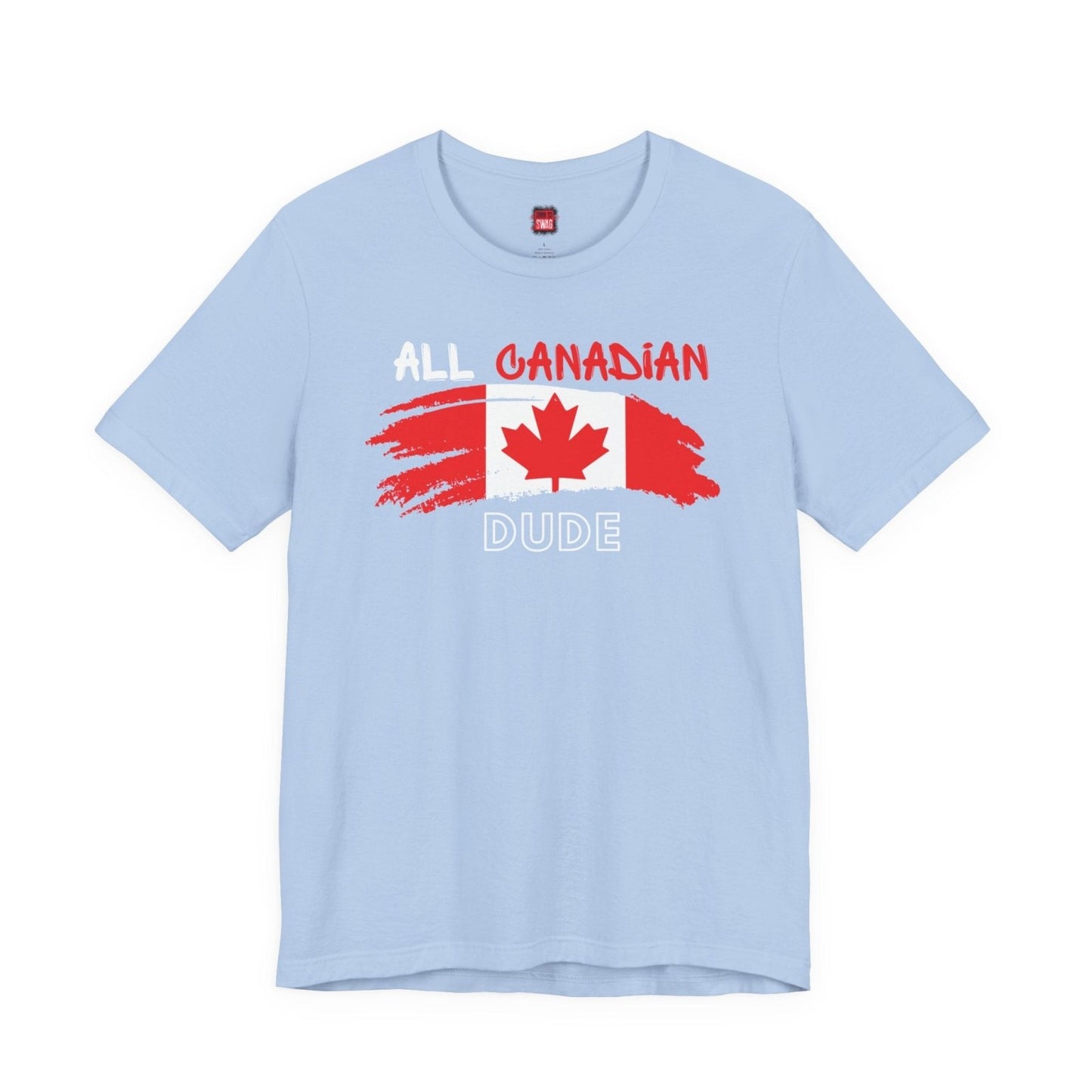 All Canadian Dude Graphic Tee, Men's Canada Day T-shirt, Short Sleeve Soft Style Canada Flag Shirt for Men | CA - Ohhh So Swag