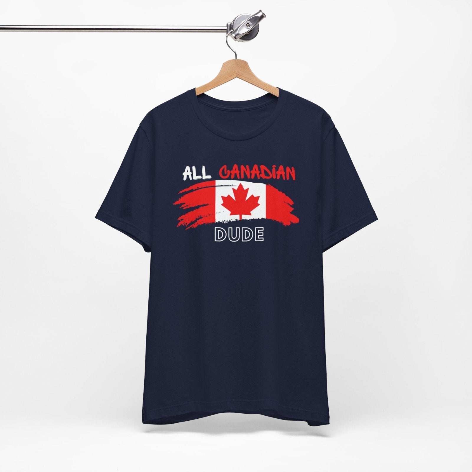 All Canadian Dude Graphic Tee, Men's Canada Day T-shirt, Short Sleeve Soft Style Canada Flag Shirt for Men | CA - Ohhh So Swag