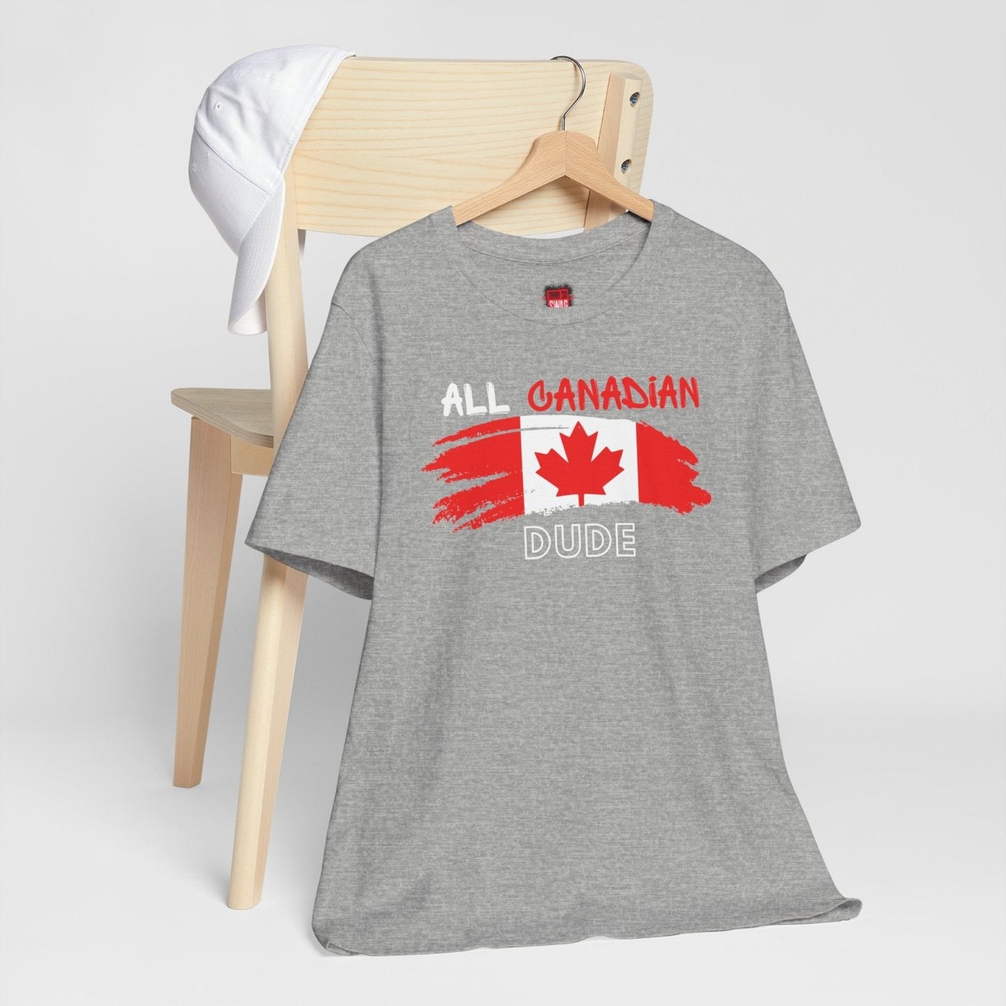 All Canadian Dude Graphic Tee, Men's Canada Day T-shirt, Short Sleeve Soft Style Canada Flag Shirt for Men | CA - Ohhh So Swag