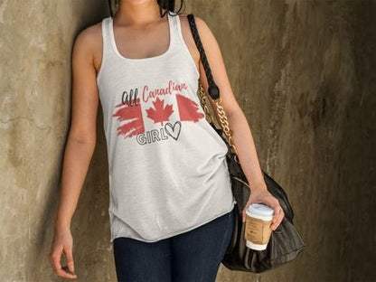 All Canadian Girl Canada Day Racerback Tank Top | US - Ohhh So Swag