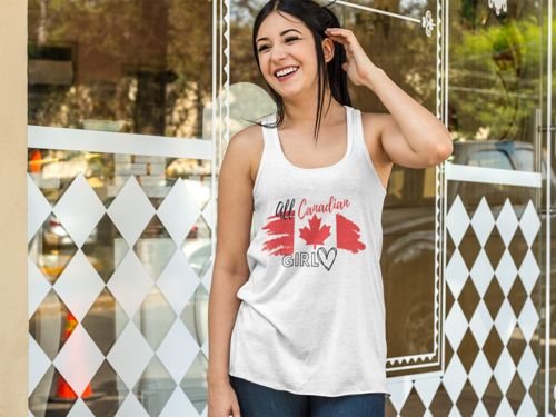All Canadian Girl Canada Day Racerback Tank Top | US - Ohhh So Swag