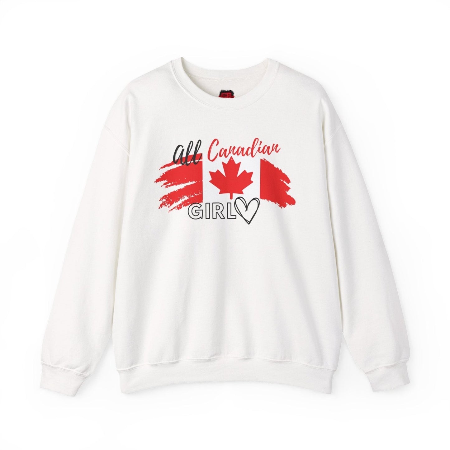 All Canadian Girl Classic Crewneck Pullover, Women's Canada Day Sweater, Canada Flag Sweatshirt for Women | CA - Ohhh So Swag