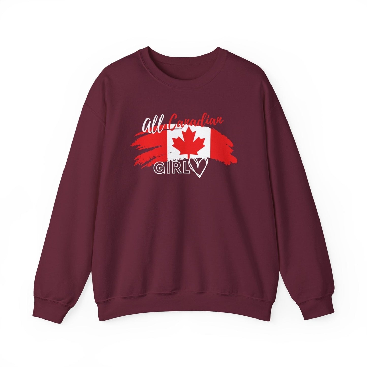 All Canadian Girl Classic Crewneck Pullover, Women's Canada Day Sweater, Canada Flag Sweatshirt for Women | CA - Ohhh So Swag