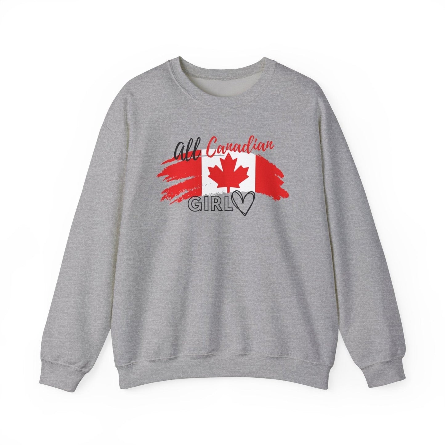 All Canadian Girl Classic Crewneck Pullover, Women's Canada Day Sweater, Canada Flag Sweatshirt for Women | CA - Ohhh So Swag