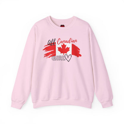 All Canadian Girl Classic Crewneck Pullover, Women's Canada Day Sweater, Canada Flag Sweatshirt for Women | CA - Ohhh So Swag