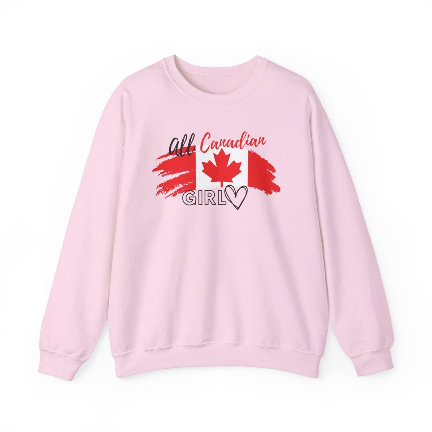 All Canadian Girl Classic Crewneck Pullover, Women's Canada Day Sweater, Canada Flag Sweatshirt for Women | CA - Ohhh So Swag