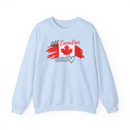 All Canadian Girl Classic Crewneck Pullover, Women's Canada Day Sweater, Canada Flag Sweatshirt for Women | CA - Ohhh So Swag