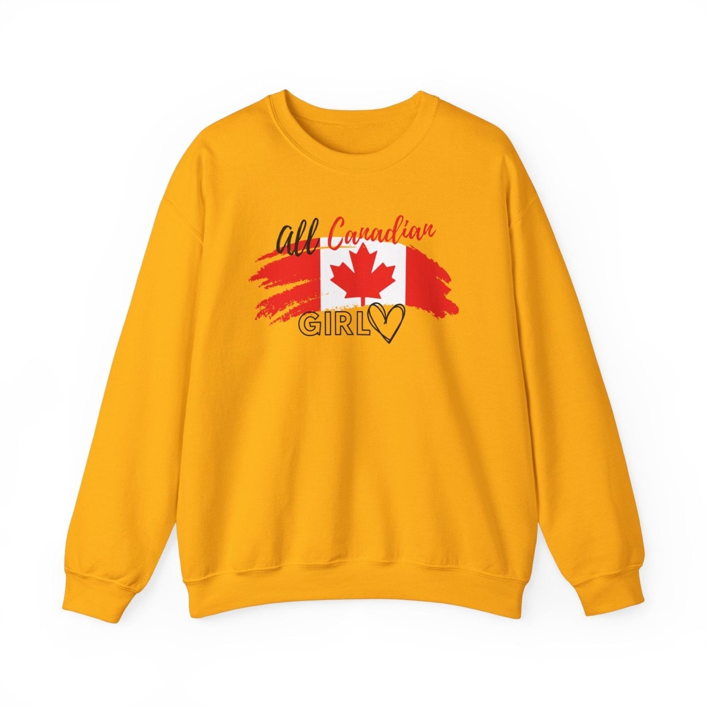 All Canadian Girl Classic Crewneck Pullover, Women's Canada Day Sweater, Canada Flag Sweatshirt for Women | CA - Ohhh So Swag