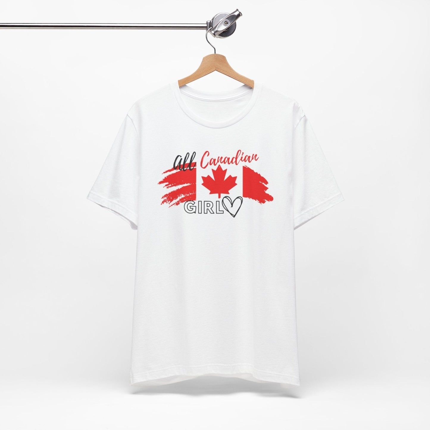 All Canadian Girl T-shirt, Women's Canada Day Graphic Tee, Short Sleeve Soft Style Canada Flag Shirt for Women | CA - Ohhh So Swag