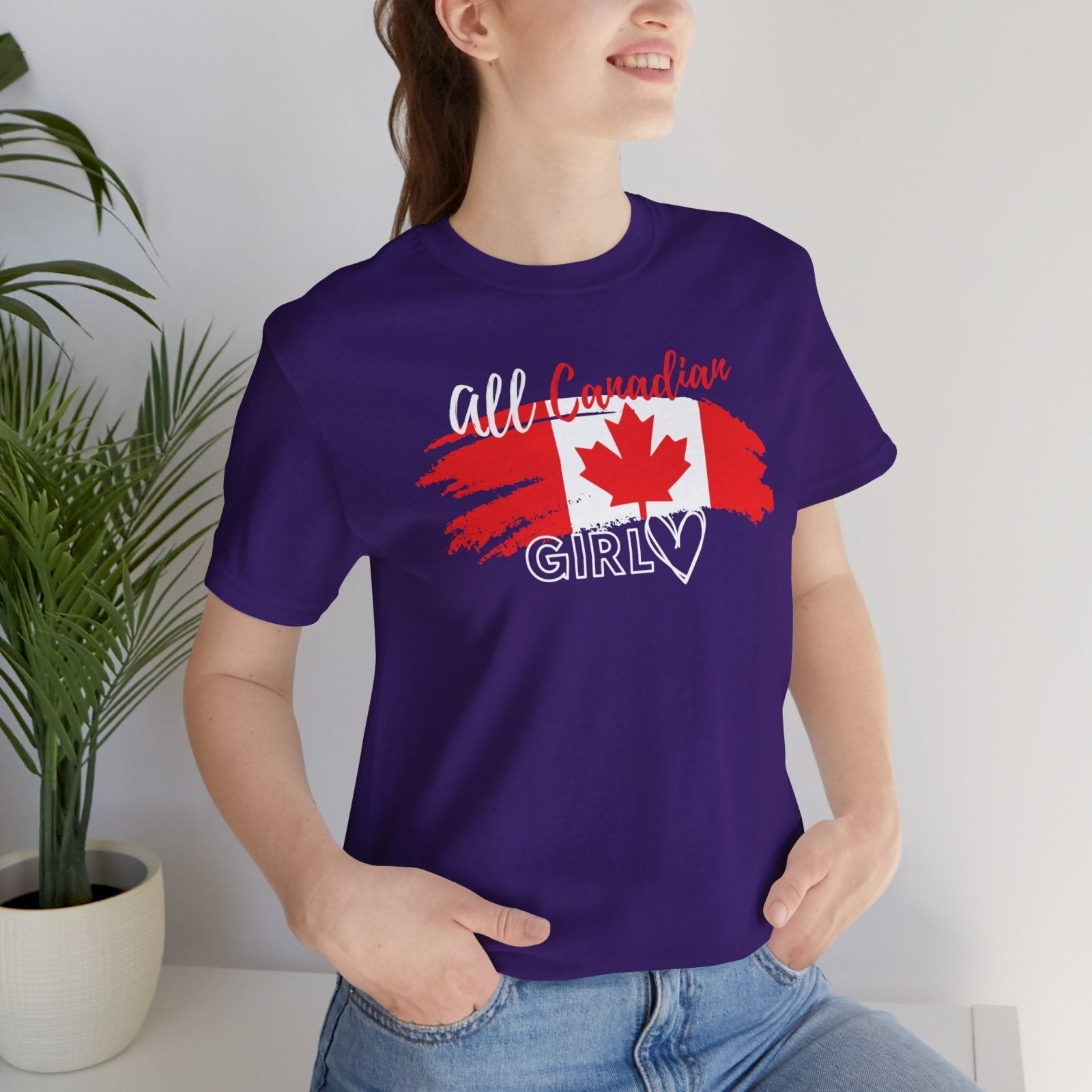 All Canadian Girl T-shirt, Women's Canada Day Graphic Tee, Short Sleeve Soft Style Canada Flag Shirt for Women | CA - Ohhh So Swag