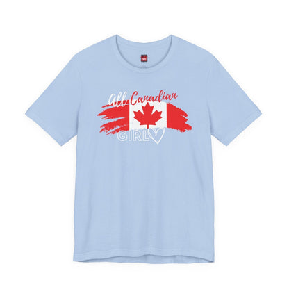 All Canadian Girl T-shirt, Women's Canada Day Short Sleeve Soft Style Canada Flag Shirt for Women | CA - Ohhh So Swag