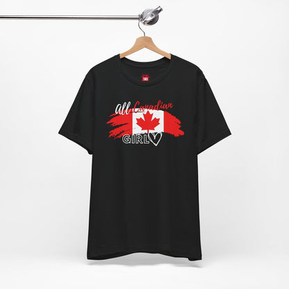 All Canadian Girl T-shirt, Women's Canada Day Short Sleeve Soft Style Canada Flag Shirt for Women | CA - Ohhh So Swag