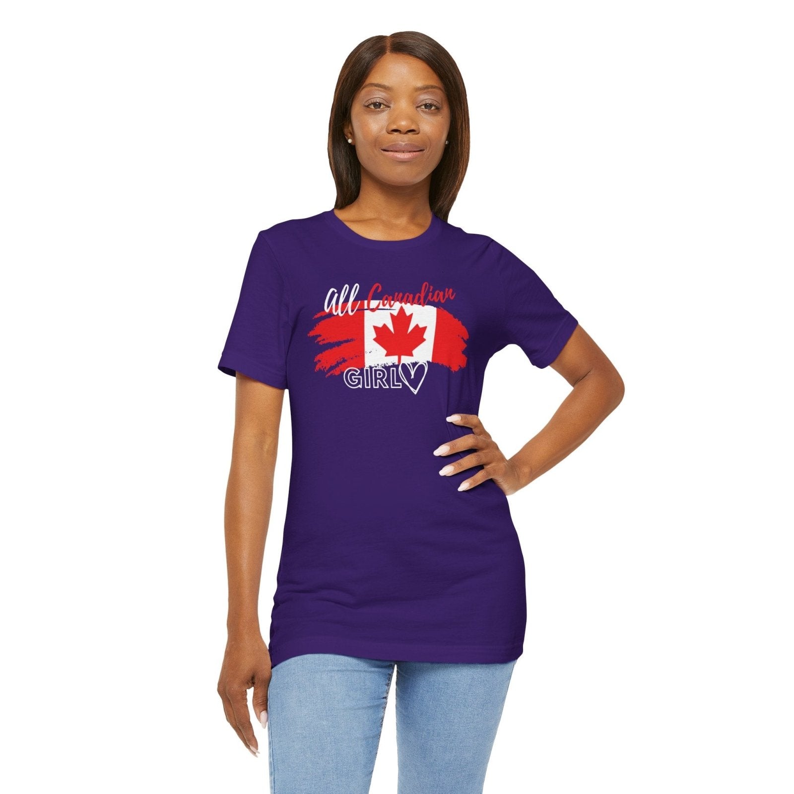 All Canadian Girl T-shirt, Women's Canada Day Graphic Tee, Short Sleeve Soft Style Canada Flag Shirt for Women | CA - Ohhh So Swag