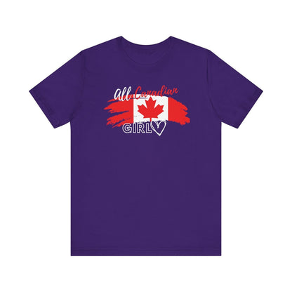 All Canadian Girl T-shirt, Women's Canada Day Graphic Tee, Short Sleeve Soft Style Canada Flag Shirt for Women | CA - Ohhh So Swag