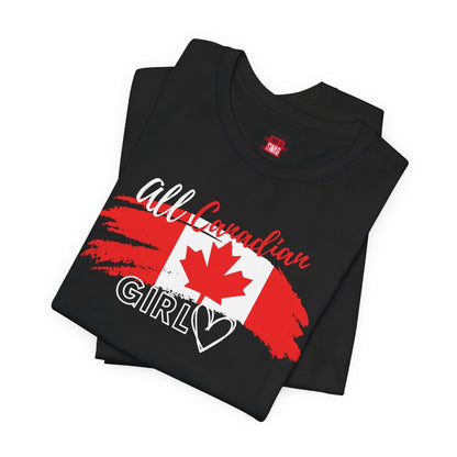 All Canadian Girl T-shirt, Women's Canada Day Short Sleeve Soft Style Canada Flag Shirt for Women | CA - Ohhh So Swag