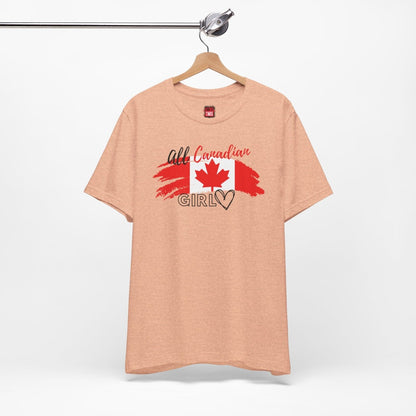All Canadian Girl T-shirt, Women's Canada Day Graphic Tee, Short Sleeve Soft Style Canada Flag Shirt for Women | CA - Ohhh So Swag